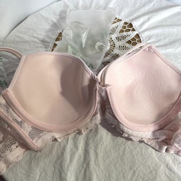No Boundaries NOBO 36C pink Bra underwire, lace, padding - Picture 7 of 9